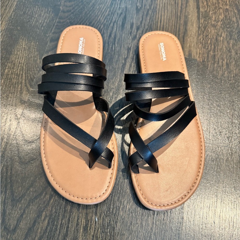 Sonoma Black Strappy Sandals for Women